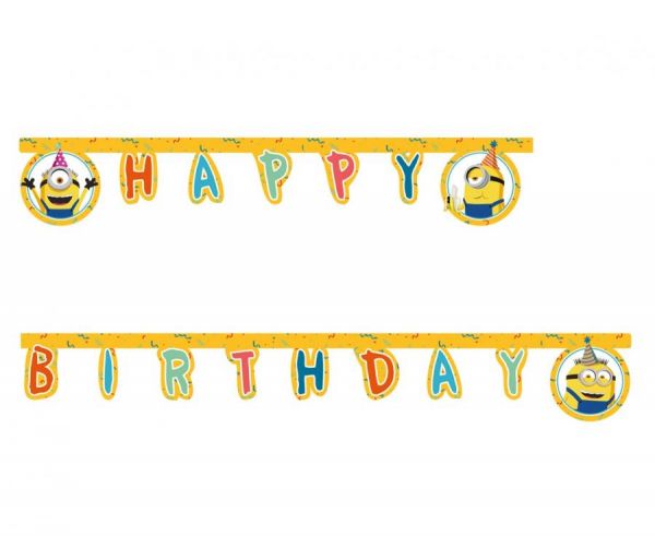Banner/Grilande - Minions - The Rise of Gru - Happy Birthday - 2m