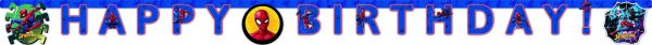 Banner/Girlande - Spiderman - Team up - Happy Birthday - 2m