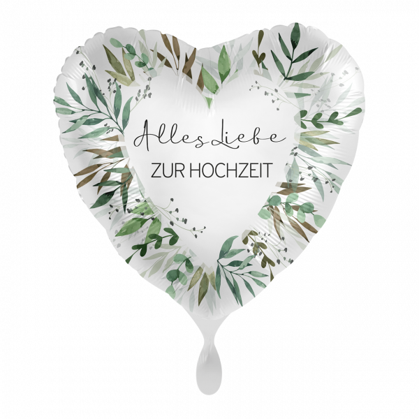 Folienballon-Herz-Alles Liebe zur Hochzeit-Ø 43cm