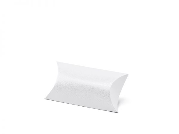 Gastgeschenkbox - perlweiß mit Ornamenten - 10 Stück