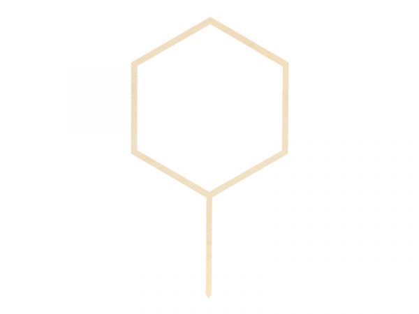 Cake Topper - Holz - Hexagon Ø 13cm