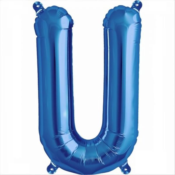 Folienballon - "U" - Blau - 41cm