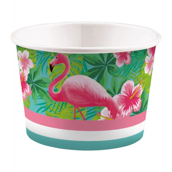 Becher - Papier - Süßigkeiten - Flamingo - 8.5cm - 8 Stück
