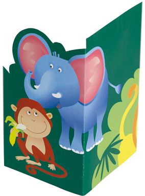 Einladungskarten - Safari - Dschungel Tiere - 6 Stück