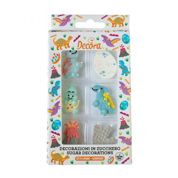 Zuckerdekoration - Dinosaurier - 6 Stück