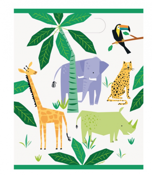 Partytüten - Plastik - Safari - Dschungel Tiere - 8 Stück