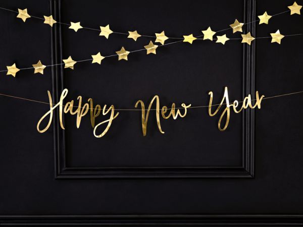 Banner/Girlande - Happy New Year - Gold - 2m