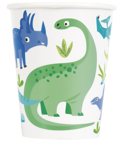 Becher - Papier - Dinosaurier - 270ml - 8 Stück