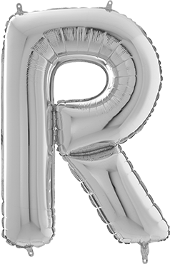 Folienballon - "R" - Silber - 66cm