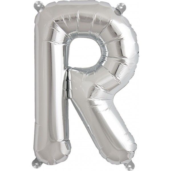 Folienballon - "R" - Silber - 86cm