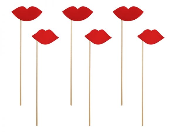 Fotorequisiten - Kussmund/Lippen - 6 Stück