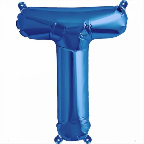 Folienballon - "T" - Blau - 41cm