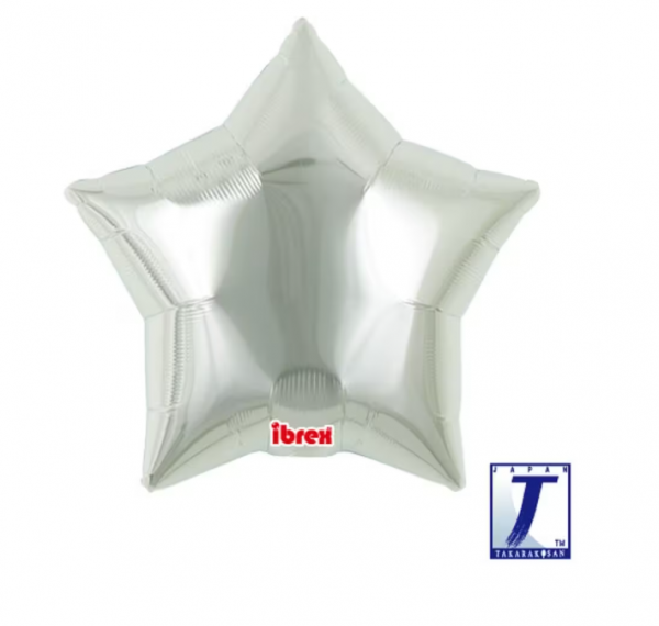 Folienballon - Stern - Silber - 48cm
