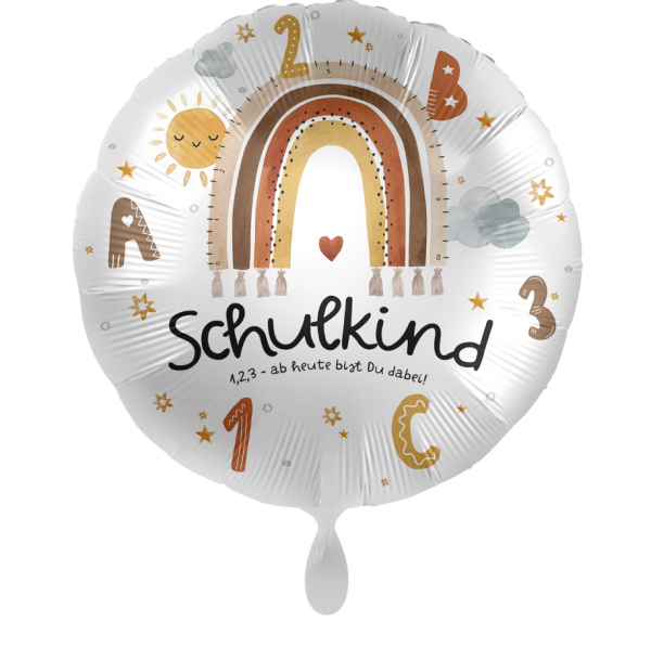 XXLFolienballon-Einschulung-Schulkind 1.2.3 -Ø 71cm