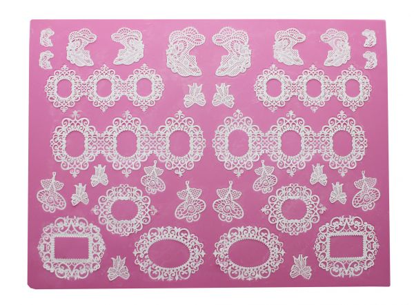 Cake Lace Silikonmatte für Essbare Tortenspitze "Opulence"