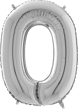 Folienballon - "O" - Silber - 66cm