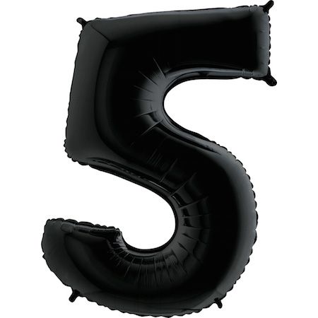 Folienballon - Zahl - 5 - Schwarz - 102cm