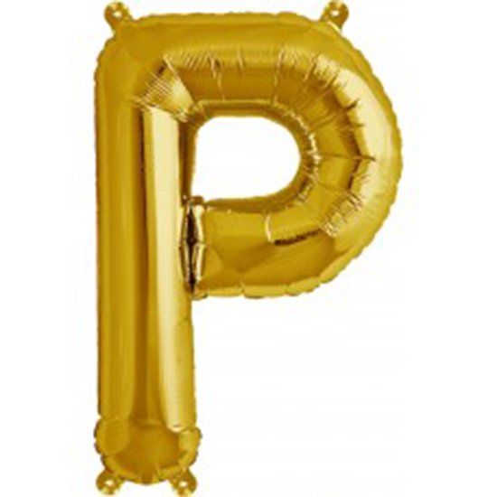 Folienballon - "P" - Gold - 41cm