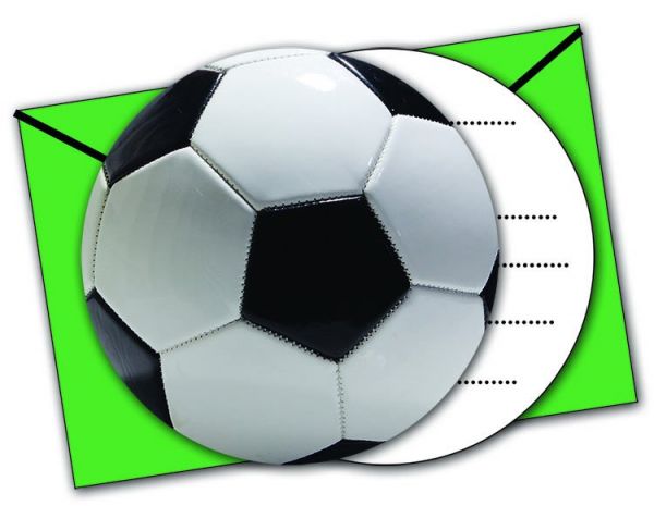 Einladungskarten - Fußball - 6 Stück