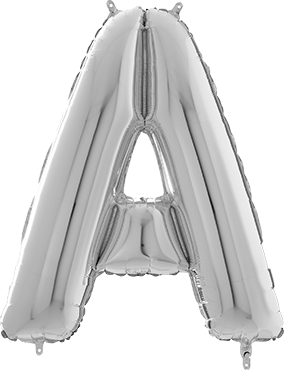 Folienballon - "A" - Silber - 66cm