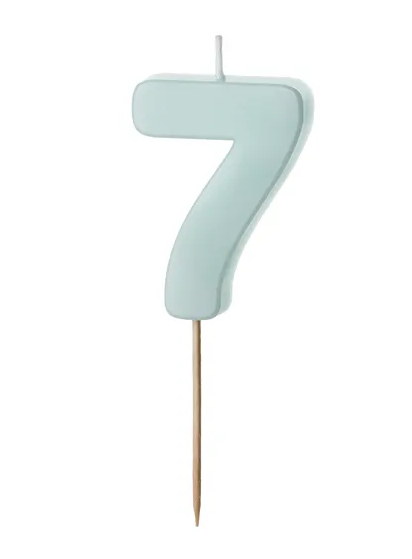 Kerze - Zahl - 7 - Mint - 5.5cm