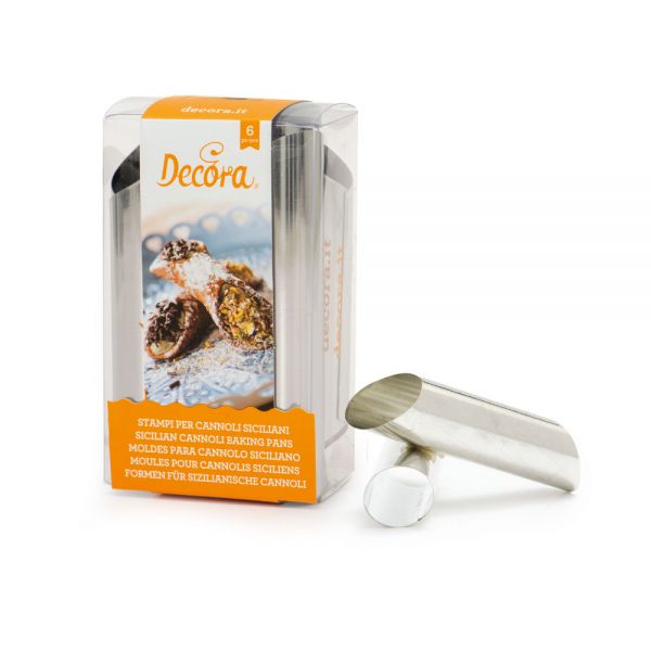 Decora Formen für Sizilanische Cannoli 6 Stück Durchmesser 2.5cm Höhe 12.5cm