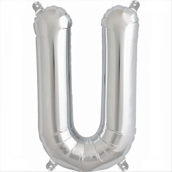 Folienballon - "U" - Silber - 86cm