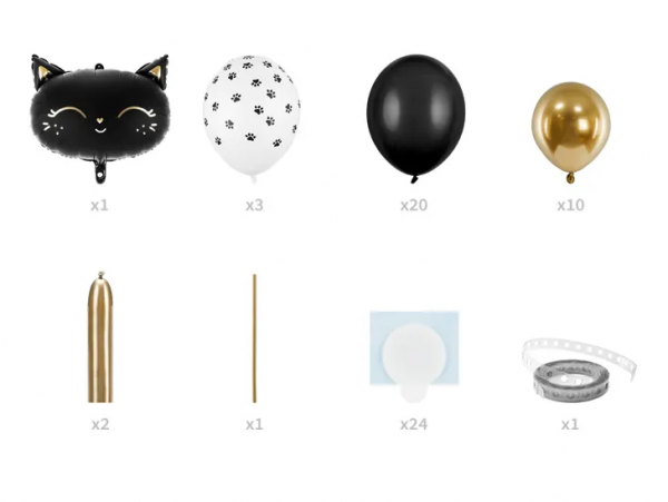 Ballongirlanden Set DIY - Halloween schwarze Katze - 83x140cm