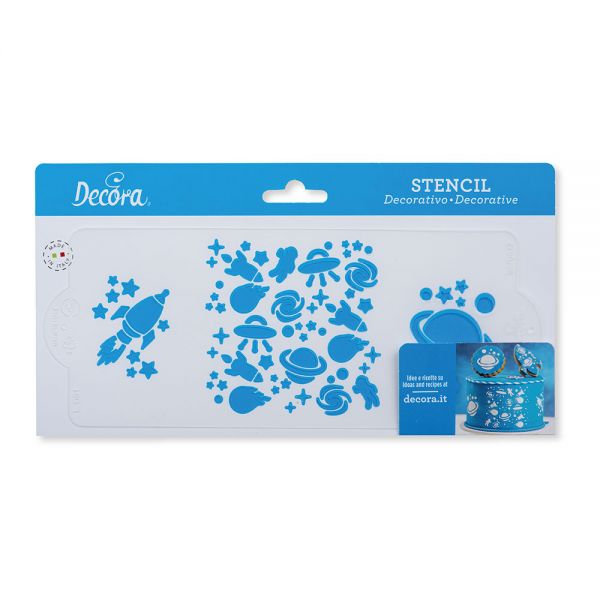 Schablone - Stencil - Weltraum - 25cmx10cm