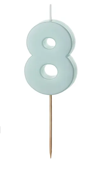 Kerze - Zahl - 8 - Mint - 5.5cm