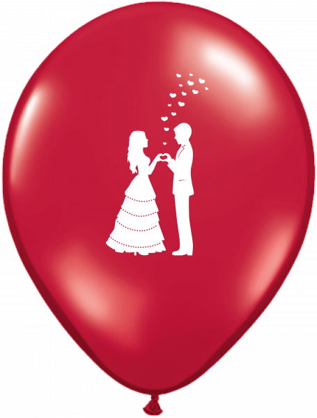 Profi Latexballon - Liebespaar Ruby red - 6 Stück - Ø28cm