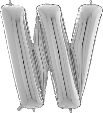 Folienballon - W - Silber - 66cm