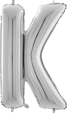Folienballon - "K" - Silber - 66cm