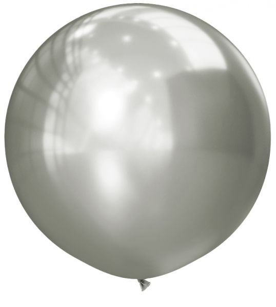 Profi Latexballon / Chrome Silber - 60cm
