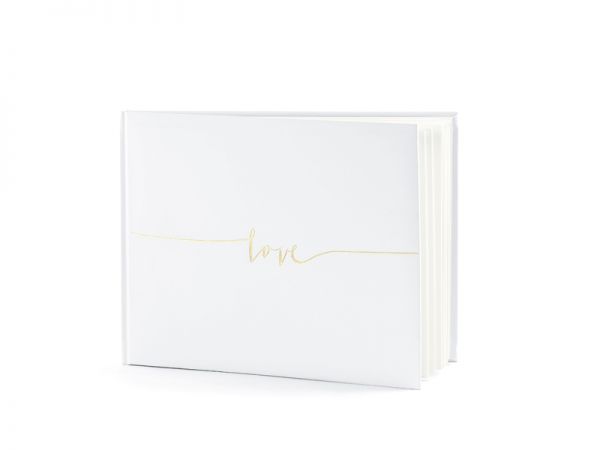 Gästebuch - Hochzeit/Wedding - Love - Weiß/Gold - 22 Seiten