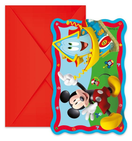 Einladungskarten - Micky Maus - Rock the House - 6 Stück