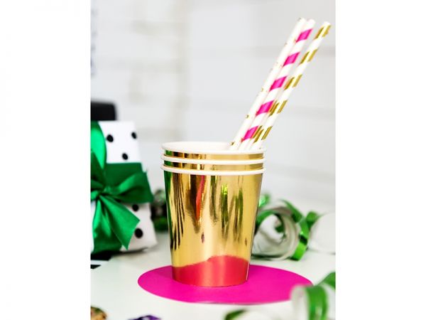 Becher - Papier - Gold metallisch - 220ml - 6 Stück