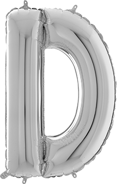 Folienballon - "D" - Silber - 66cm
