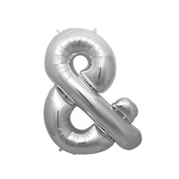 Folienballon - "&" - Silber - 41cm