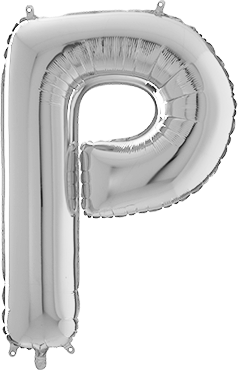Folienballon - P - Silber - 66cm