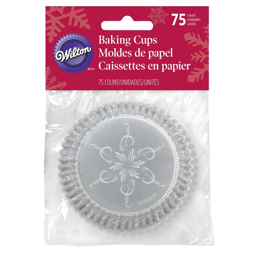 Wilton Backförmchen Damask 75 Stück - Schwarz/Weiß Muffinförmchen
