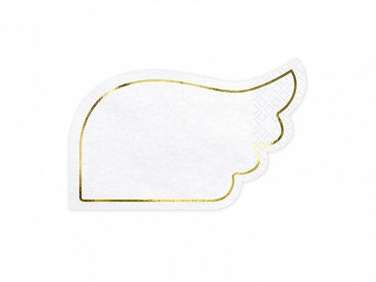 Servietten - Flügel - Weiß/Gold - 16cm - 20 Stück