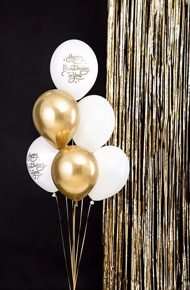 Happy Birthday To You Ballons Set - gold weiß - 30cm Latexballons - 6 Stück