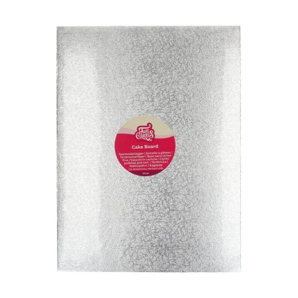FunCakes Cakeboard/Tortenplatte - Silber - Rechteckig - 40.5cm x 30.5cm - 3mm dick