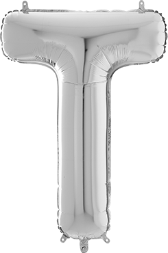 Folienballon - T - Silber - 66cm