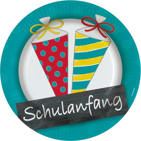 Teller - Papier - Einschulung - 8 Stück