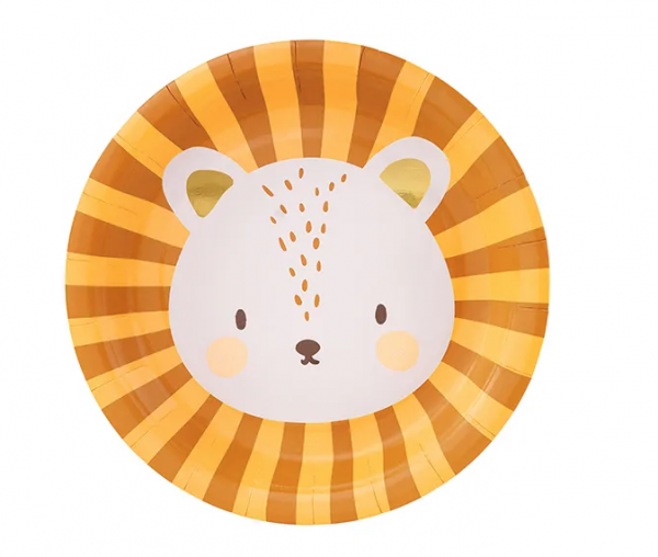 Teller - Papier - Löwe - 18cm - 6 Stück