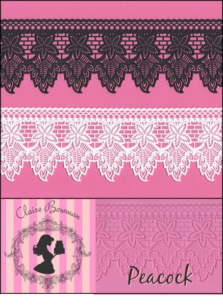 Cake Lace Silikonmatte für Essbare Tortenspitze "Peacock"