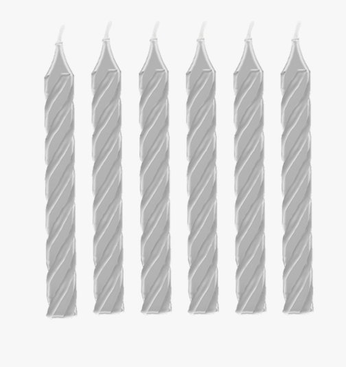 Kerzen - Silber - 24 Stück - 9cm
