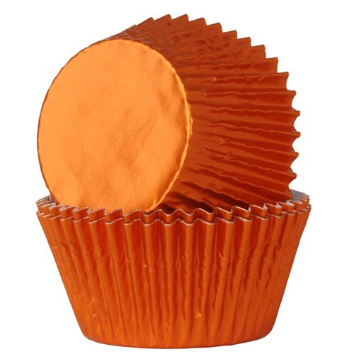 House of Marie - Cupcake/Muffin Förmchen - Orange Metallisch - 24 Stück
